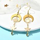 Brass Star & Moon & Sun Dangle Earrings for Women(EJEW-TA00366)-2