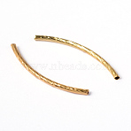 Brass Tube Beads, Curved, Golden, 25x2mm, Hole: 1mm(KK-EC295-G-01)
