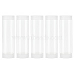 Transparent PC Plastic & PE Bead Storage Tubes, with Double White Lids, White, 20.5x6cm, Inner Diameter: 5.9cm(AJEW-WH0596-948D)