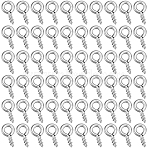 600Pcs 304 Stainless Steel Screw Eye Pin Peg Bails, For Half Drilled Beads, Stainless Steel Color, 8x4x1mm, Hole: 2mm(STAS-BBC0005-12)