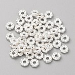 50Pcs Alloy Spacer Beads, Twisted Ring, Silver, 6x1.5mm, Hole: 1.8mm(FIND-WH0419-12)