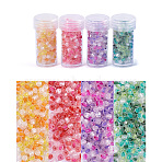 60G 4 Colors Glass Bead, Inside Colours, Faceted, Rhombus, Mixed Color, 4.5x3.5~3.8mm, Hole: 1.4~1.6mm, 15g/color(GLAA-TA0002-67)