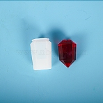 Pendulum Crystal Silicone Molds, Quartz Crystals Pendants Molds, For UV Resin, Epoxy Resin Jewelry Making, White, 2.4x2x4.1cm, Inner Diameter: 1x1.3cm(DIY-P010-16)