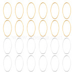 24Pcs 2 Colors Brass Linking Rings, Cadmium Free & Lead Free, Long-Lasting Plated, Oval, Golden & Silver, 16x8x1mm, Inner Diameter: 15x7.5mm, 12pcs/color(KK-TA0003-06)