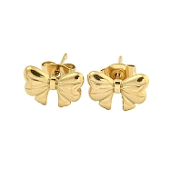 Ion Plating(IP) 304 Stainless Steel Stud Earrings, Bowknot, Real 18K Gold Plated, 10.5x7mm(EJEW-S223-01G)