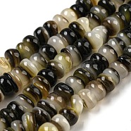 Natural Black Lip Shell Beads Strands, Rondelle, 3.5~5x1~4.5mm, Hole: 0.8mm, about 147pcs/strand, 15''(38.1cm)(BSHE-Z005-06)
