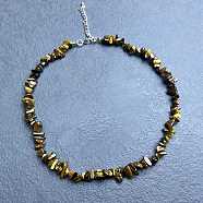 Natural Tiger Eye Chip Beaded Necklaces for Women(IW6789-23)