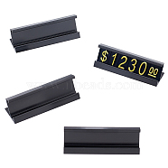 Aluminium Alloy Tabletop Sign Display Stands, Horizontal Slanted Holder for Price Tags, Name Card Display, Rectangle, Black, 4.9x1.6x1.5cm(ODIS-WH0020-85A-01)