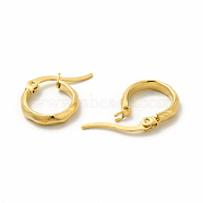201 Stainless Steel Grooved Hoop Earrings with 304 Stainless Steel Pin for Women, Golden, 29x31x3mm, Pin: 0.6x1mm(EJEW-M214-11D-G)
