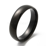 Ion Plating(IP) 304 Stainless Steel Flat Plain Band Rings, Black, Size 8, Inner Diameter: 18mm, 5mm(STAS-I160-B-18mm-B)