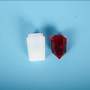 Pendulum Crystal Silicone Molds, Quartz Crystals Pendants Molds, For UV Resin, Epoxy Resin Jewelry Making, White, 2.4x2x4.1cm, Inner Diameter: 1x1.3cm(DIY-P010-16)