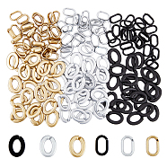 240Pcs 6 Style Opaque Spray Painted Acrylic Linking Rings, Quick Link Connectors, for Cable Chains Making, Oval, Mixed Color, 19~24x12~18.5x3.5~4.5mm, Inner Diameter: 14~15x7~9mm, 40pcs/style(OACR-FH0001-037)