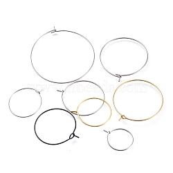 Surgical Stainless Steel Wine Glass Charms Rings, Hoop Earring Findings, Mixed Style, Mixed Color, 19~44x15~40x0.8mm(STAS-XCP0001-22)