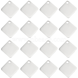 DICOSMETIC 40Pcs 304 Stainless Steel Charms, Rhombus, Stainless Steel Color, 10x1.1mm(STAS-DC0006-78)