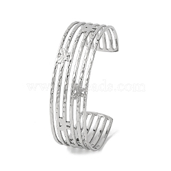 Butterfly 304 Stainless Steel Cuff Bangles for Women, Stainless Steel Color, Inner Diameter: 2-1/2x2-1/8 inch(6.4x5.4cm)(BJEW-B104-23P)