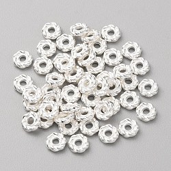 50Pcs Alloy Spacer Beads, Twisted Ring, Silver, 6x1.5mm, Hole: 1.8mm(FIND-WH0419-12)