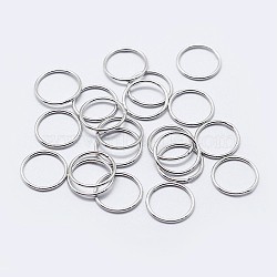 Anti-Tarnish Rhodium Plated 925 Sterling Silver Round Rings, Soldered Jump Rings, Closed Jump Rings, Platinum, 20 Gauge, 6x0.8mm, Inner Diameter: 4mm(STER-F036-03P-0.8x6)