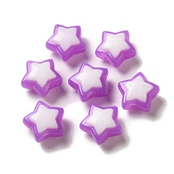 Imitation Jelly Transparent Acrylic Beads, Two Tone, Star, Purple, 17x18x3mm, Hole: 3.5mm, 20pcs/set(SACR-R741-03H)