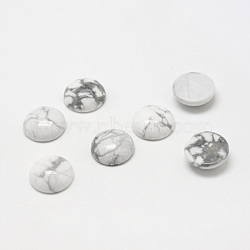 Natural Howlite Gemstone Cabochons, Half Round, 18x6.5mm(X-G-T020-18mm-01)