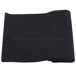 85% Cotton & 15% Elastic Fiber Ribbing Fabric for Cuffs, Waistbands Neckline Collar Trim, Black, 600~650x200~250x2mm(FIND-WH0150-92B)