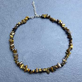 Natural Tiger Eye Chip Beaded Necklaces for Women