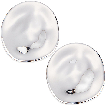 2Pcs Alloy Brooches, Flat Round, Platinum, 54.5x49.5mm
