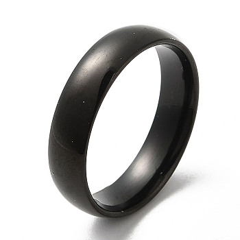 Ion Plating(IP) 304 Stainless Steel Flat Plain Band Rings, Black, Size 8, Inner Diameter: 18mm, 5mm