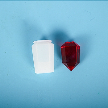 Pendulum Crystal Silicone Molds, Quartz Crystals Pendants Molds, For UV Resin, Epoxy Resin Jewelry Making, White, 2.4x2x4.1cm, Inner Diameter: 1x1.3cm
