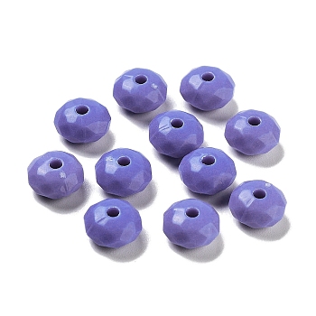Opaque Acrylic Beads, Faceted, Rondelle, Medium Purple, 8.5x5mm, Hole: 1.8mm
