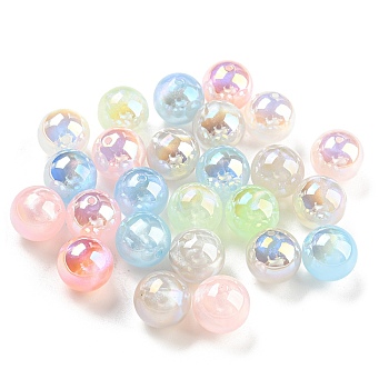 Opaque Acrylic Beads, Round, Mixed Color, 12mm, Hole: 1.6mm