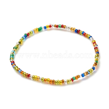 Bracelets de cheville en perles de rocaille en verre(AJEW-AN00469)-5