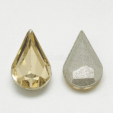 Pointed Back Glass Rhinestone Cabochons(RGLA-T082-6x10mm-04)-2