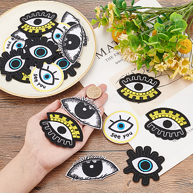 20Pcs 4 Styles Evil Eye Cotton Embroidery Iron on Clothing Patches(DIY-NB0010-14)-3