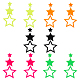 5 Pairs 5 Colors Hollow Star Acrylic Dangle Stud Earrings for Woman(EJEW-AN0004-10)-1