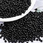 MIYUKI Round Rocailles Beads, Japanese Seed Beads, (RR401) Black, 8/0, 3mm, Hole: 1mm, about 2111~2277pcs/50g(SEED-X0055-RR0401)