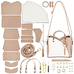 DIY PU Leather Braided Women's Crossbody Handbag Making Kits, including Fabrics, Crossbody Strap, Screw, Screwdriver, Magnetic Clasps, Thread, Needle, Scissor, Wheat(DIY-WH0349-210A)