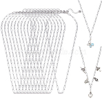 12Pcs 4MM 304 Stainless Steel Paperclip Chain Necklaces, Non-Tarnish, Stainless Steel Color, 19.69 inch~20.08 inch(50~51cm)(NJEW-NB0001-38B)