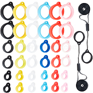 Rubber Lanyard Straps, with Silicone Pendant, Mixed Color, 13~24.5x12~29x6~7mm(AJEW-CP0007-09)