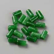 Natural White Jade Beads, Column, Dyed, Green, 8x5mm, Hole: 1.2mm(G-L094-01)