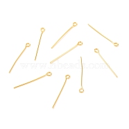 Brass Eye Pins, Real 18K Gold Plated, 25x3x0.7mm, Hole: 1.5mm(KK-F824-113B-G)