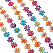 Colorful Polyester Lace Trim, Daisy Pattern, Colorful, 1"(25mm)(OCOR-TAC0001-17)
