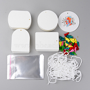 Felt Heat Tranfer Printing Scented Pieces Set, with Scented Pieces, Tassels Pendants, OPP Bags & Elastic Cord, White, 8~15000x3~102x1~3mm, Hole: 1.5~4.5mm, 172pcs/set(DIY-WH0225-54)