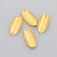 Brass Blank Tag Flat Oval Slice Pendants, Golden, 18x9x2mm, Hole: 1mm(X-KK-O033-G01)