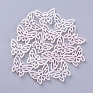 Cellulose Acetate(Resin) Pendants, Butterfly, Pink, 14x18x2.5mm, Hole: 1.5mm(KY-N006-09)