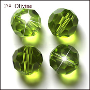 Imitation Austrian Crystal Beads, Grade AAA, Faceted, Round, Yellow Green, 10mm, Hole: 0.9~1mm(SWAR-F021-10mm-252)