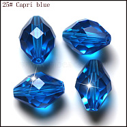 Imitation Austrian Crystal Beads, Grade AAA, Faceted, Bicone, Dodger Blue, 8x11mm, Hole: 0.9~1mm(SWAR-F054-11x8mm-25)