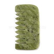 Natural Xiuyan Jade Massage Combs, Massaging Tools for Hair Care Body Relief, Green, 46.5x87.5x5mm(AJEW-K045-01B)