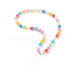 Acrylic Beads Mobile Straps, with CCB Plastic Beads & Nylon Thread, Colorful, 25cm(HJEW-JM00570)