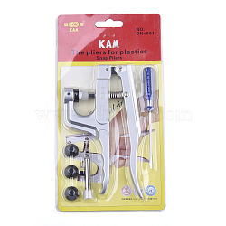 Snap Fastener Plier Tool Kits, Plastic Snap Fastener Install Tool Sets, with Snap Pliers, Metal Rod, Plastic Die, Screwdriver, Colorful, 25.5x14x2cm(TOOL-Q019-01)