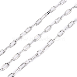 304 Stainless Steel Cable Chains, with Spool, Soldered, Stainless Steel Color, 7.5x3.5x0.8mm, 10.93 yards(10m)/roll(CHS-D033-05P-01)